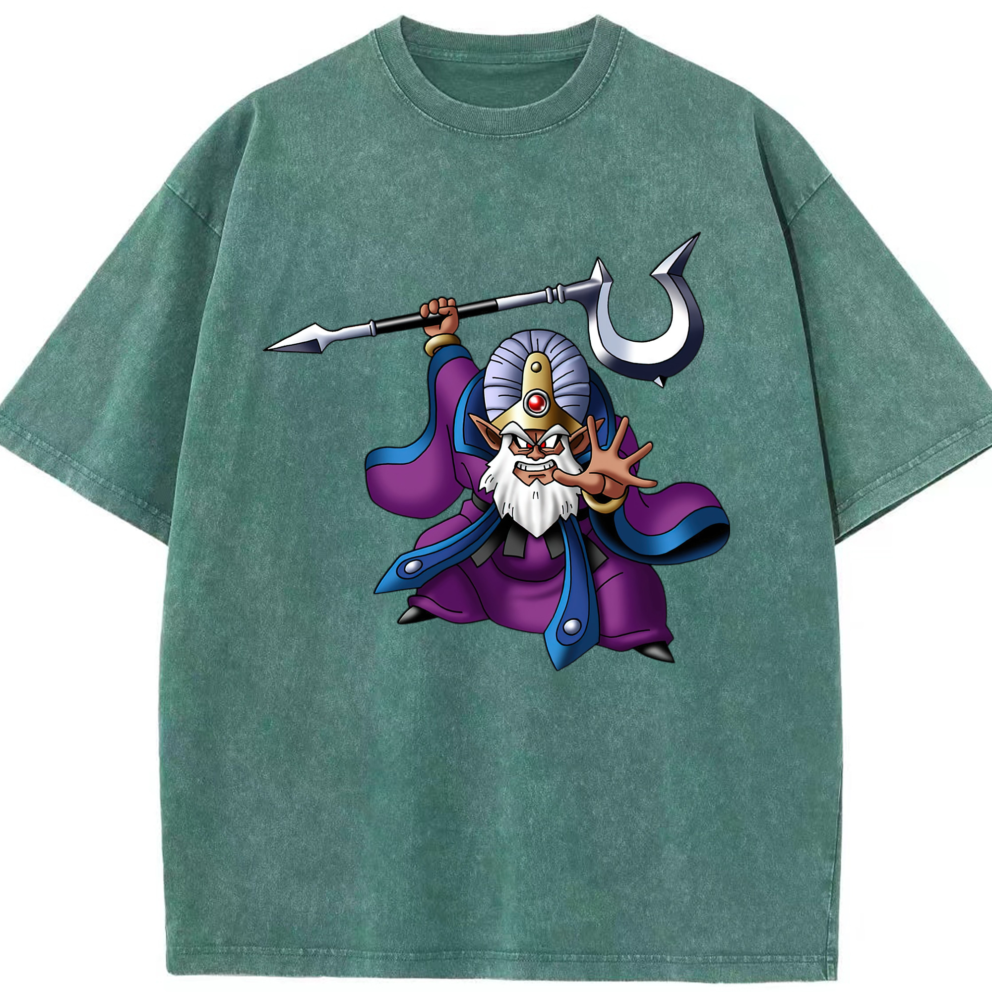 （画像用） ドラゴンクエスト Doragon Kuesuto Dragon Quest 綿100% ヴィンテージ風 半袖Tシャツ（フロントプリント）